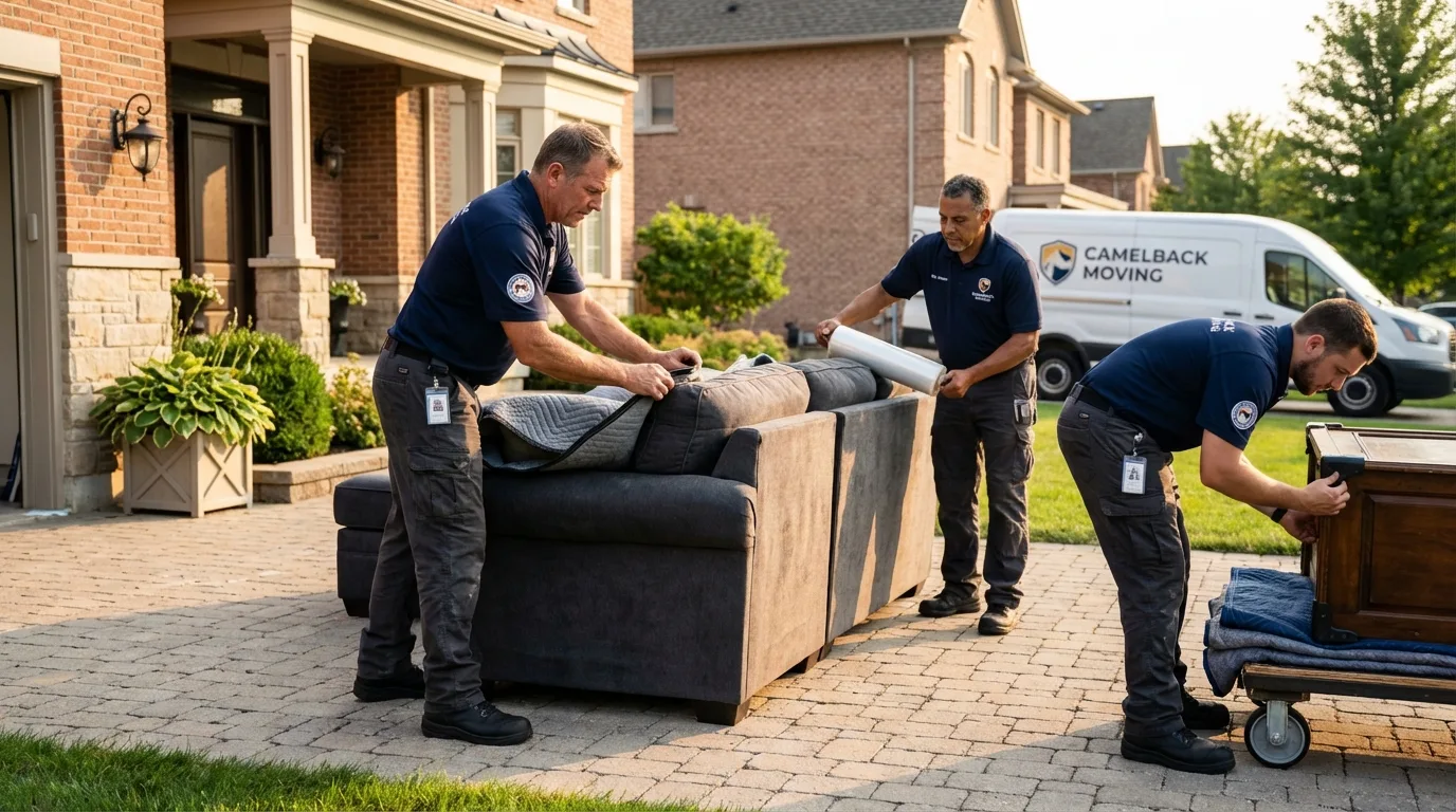 Large estate moving crew wrapping furniture in Mount Hermon, CA