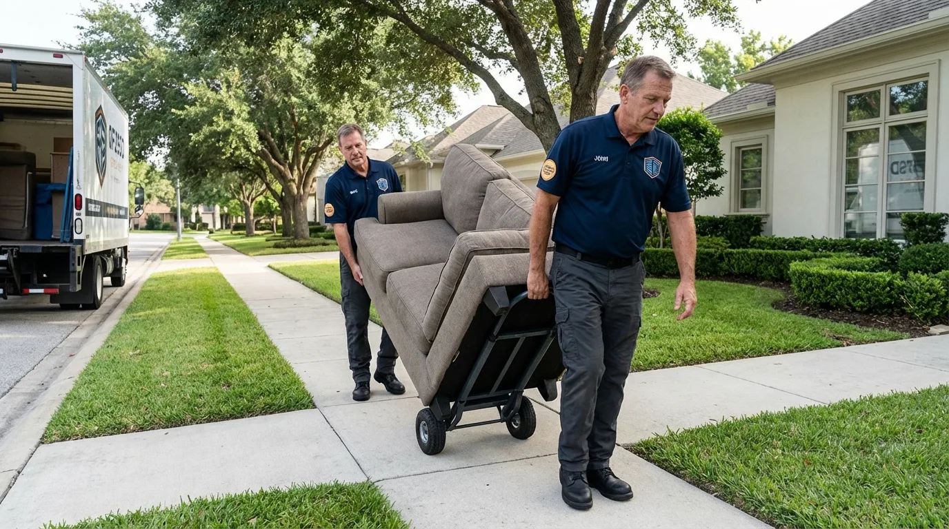 Local residential moving crew loading furniture in Mount Hermon, CA